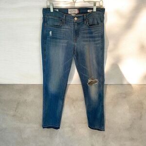 Lucky Brand Distressed Jeans with Released Hem Size 8/29‎ Charlotte rail, USA